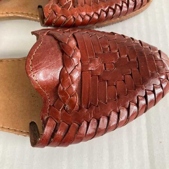 Giovanni D’ Navarro Leather Haurache Sandals Ankle Wrap Artisan Womens Size 8.5 - Picture 4 of 5